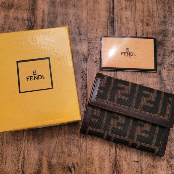 Fendi Handbags - Fendi zucca wallet with box